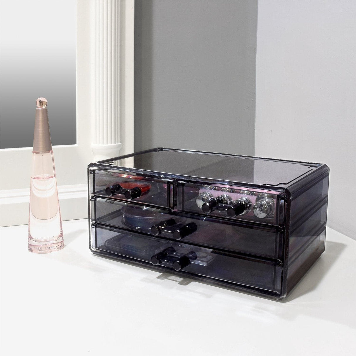 #COMS2915G Jewelry & Makeup Organizer, Translucent gray