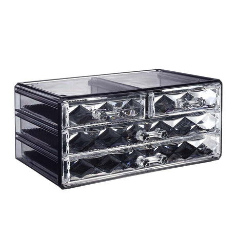 #COMS4496BK Jewelry and Makeup Organizer Two Pieces Set