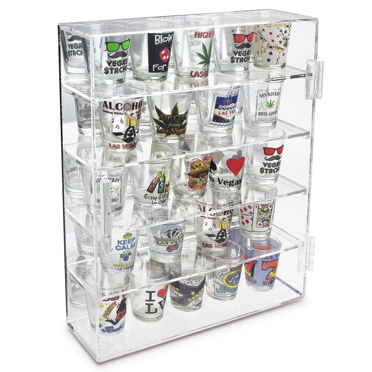 #COT1762 Mirror Back & 4 Shelves Acrylic Display case
