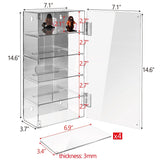 #DP320-A  Acrylic Mountable 5 Levels Mirrored Back Display Shelf