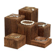 #DPW514-BR Wooden 6 Pcs Square Risers Display, Brown Color
