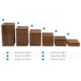 #DPW514-BR Wooden 6 Pcs Square Risers Display, Brown Color