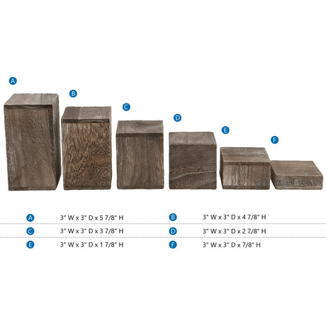 #DPW514-CF Wooden 6 Pcs Square Risers Display, Coffee Color