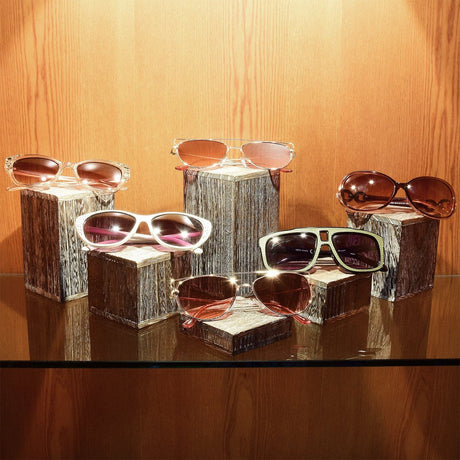 #DPW514-CF Wooden 6 Pcs Square Risers Display, Coffee Color