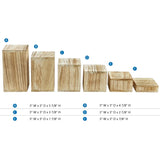 #DPW514-OK Wooden 6 Pcs Square Risers Display, Oak Color