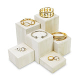 #DPW514-WH 6 Pcs Wooden Square Risers for Jewelry Display Stand