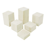 #DPW514-WH 6 Pcs Wooden Square Risers for Jewelry Display Stand