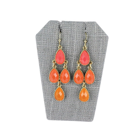 #ED-2143N-N21 Gray Burlap Linen Earring Display Stand