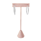 #ED-2402-S50 Medium Metal T-Shaped Champagne Pink Earring Display