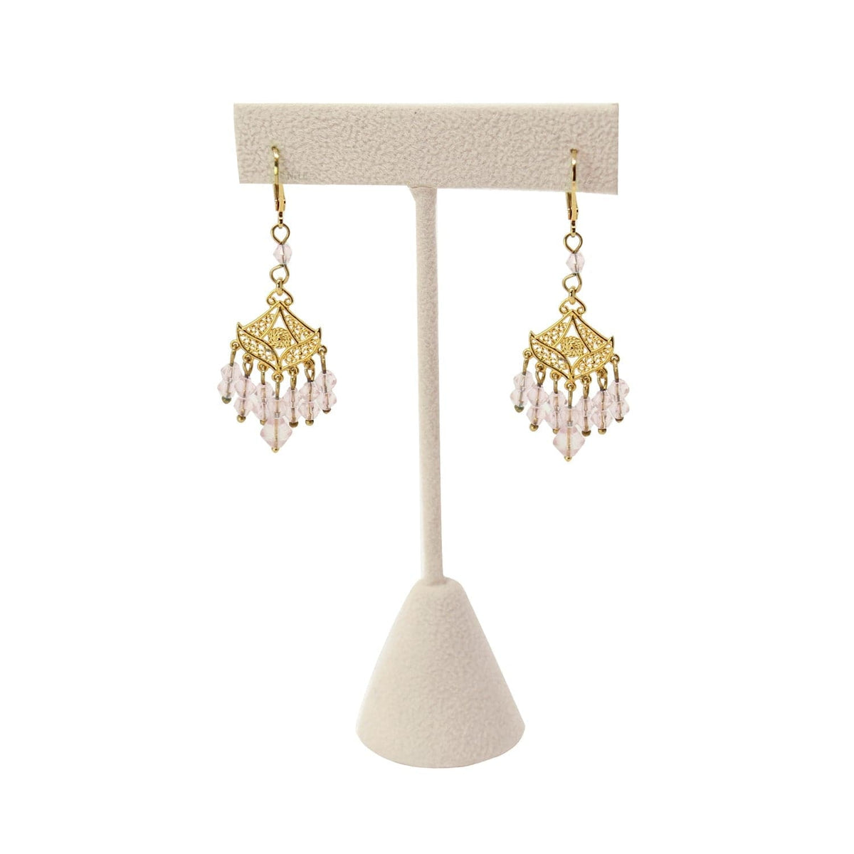 #ED-2403Q-BE "T" Earring Stands, Beige, 4 3/4”H