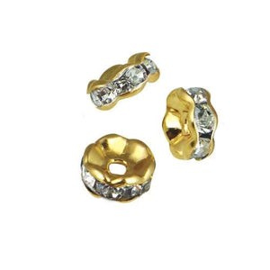 Gold-Silver Rhinestone Rhondelle, 5MM