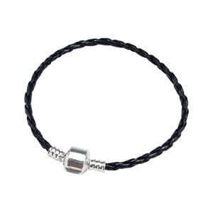 Black Hand Braided Imitation Leather Beading Bracelet Cord-Nile Corp