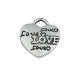 Pewter Heart ''Love'' Charm-Nile Corp
