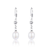 Fresh Water Pearls and Rhinestone Earrings-Nile Corp