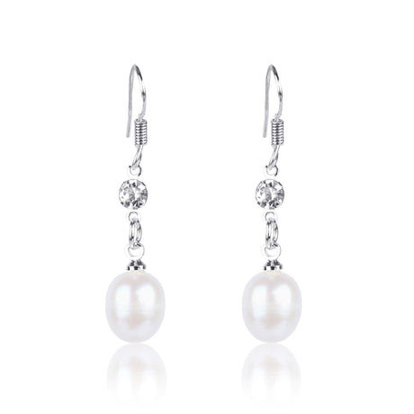 Fresh Water Pearls and Rhinestone Earrings-Nile Corp