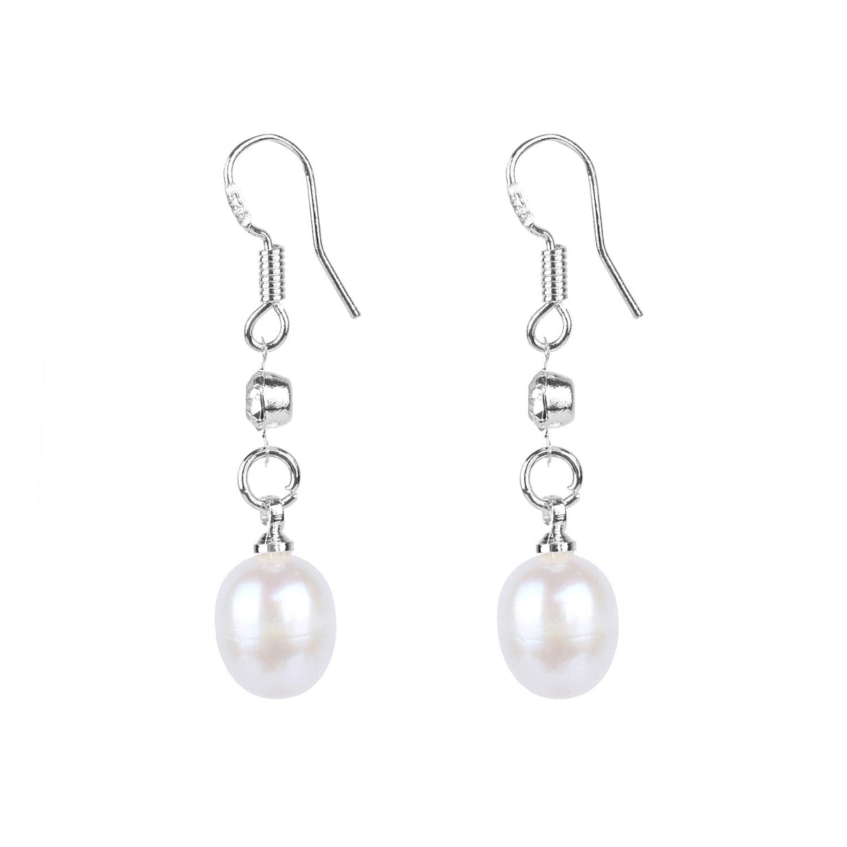 Fresh Water Pearls and Rhinestone Earrings-Nile Corp