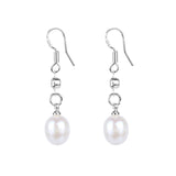 Fresh Water Pearls and Rhinestone Earrings-Nile Corp
