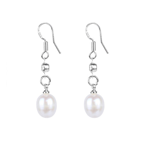 Fresh Water Pearls and Rhinestone Earrings-Nile Corp