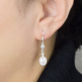 Fresh Water Pearls and Rhinestone Earrings-Nile Corp