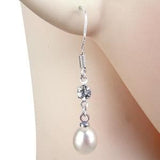 Fresh Water Pearls and Rhinestone Earrings-Nile Corp