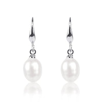 #GIF-P0510E Silver Plated Drop Freshwater Cultured Pearl earrings