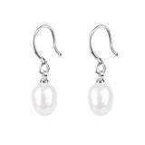 #GIF-P0510E Silver Plated Drop Freshwater Cultured Pearl earrings