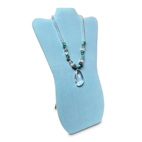 Deluxe Velvet Necklace Display. Blue or Pink-Nile Corp
