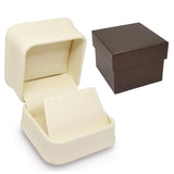 #JLE3-L32 Cream Faux Leather Earring Box