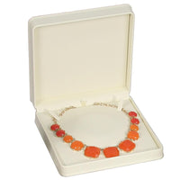 #JLN7-L32 Cream Faux Leather Necklace Box