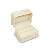 #JLR5-L32 Cream Faux Leather Double Ring Box