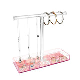#JWY429-PK Acrylic Rose Gold Mirror Base T-bar Jewelry Display