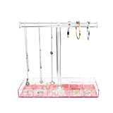 #JWY429-PK Acrylic Rose Gold Mirror Base T-bar Jewelry Display