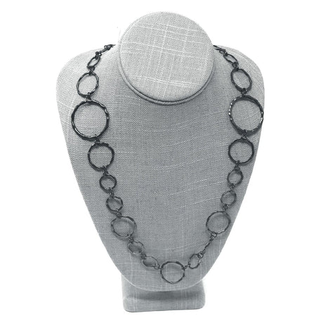 #ND-1892N-N21 Gray Burlap Linen Necklace Display Bust