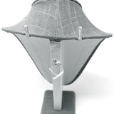 #ND-1892N-N21 Gray Burlap Linen Necklace Display Bust
