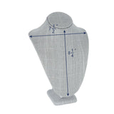 #ND-1892N-N21 Gray Burlap Linen Necklace Display Bust
