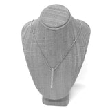 #ND-1893N-N21 Gray Burlap Linen Necklace Display Bust