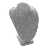 #ND-1896N-N21 Gray Burlap Linen Necklace Display Bust