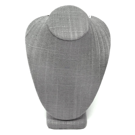 #ND-1896N-N21 Gray Burlap Linen Necklace Display Bust