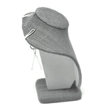 #ND-1896N-N21 Gray Burlap Linen Necklace Display Bust