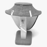 #ND-1896N-N21 Gray Burlap Linen Necklace Display Bust