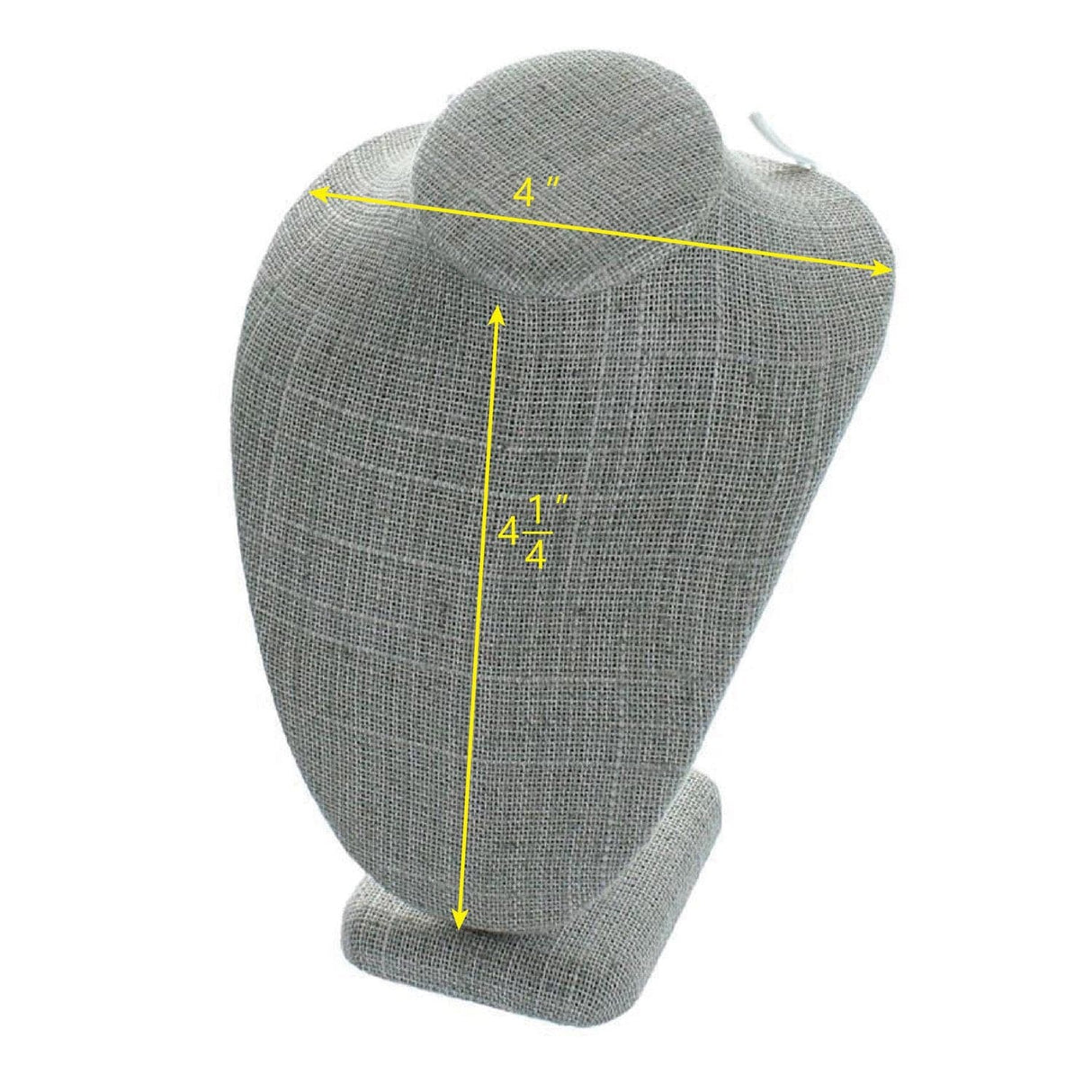 #ND-1896N-N21 Gray Burlap Linen Necklace Display Bust