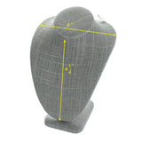 #ND-1896N-N21 Gray Burlap Linen Necklace Display Bust