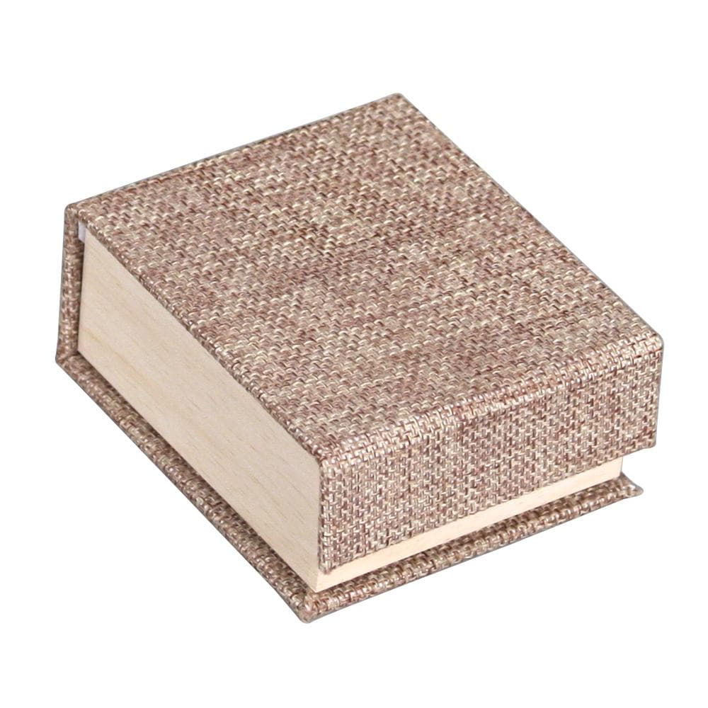 Deluxe Burlap Pendent /Earring Box -Nile Corp