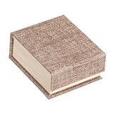 Deluxe Burlap Pendent /Earring Box -Nile Corp