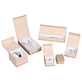 Deluxe Burlap Pendent /Earring Box -Nile Corp