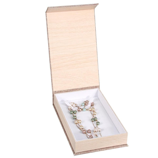 Deluxe Burlap Necklace Box-Nile Corp