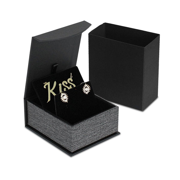 #PME4-M23 Elegant Mesh Gray Magnetic Pendant/Earring Jewelry Boxes