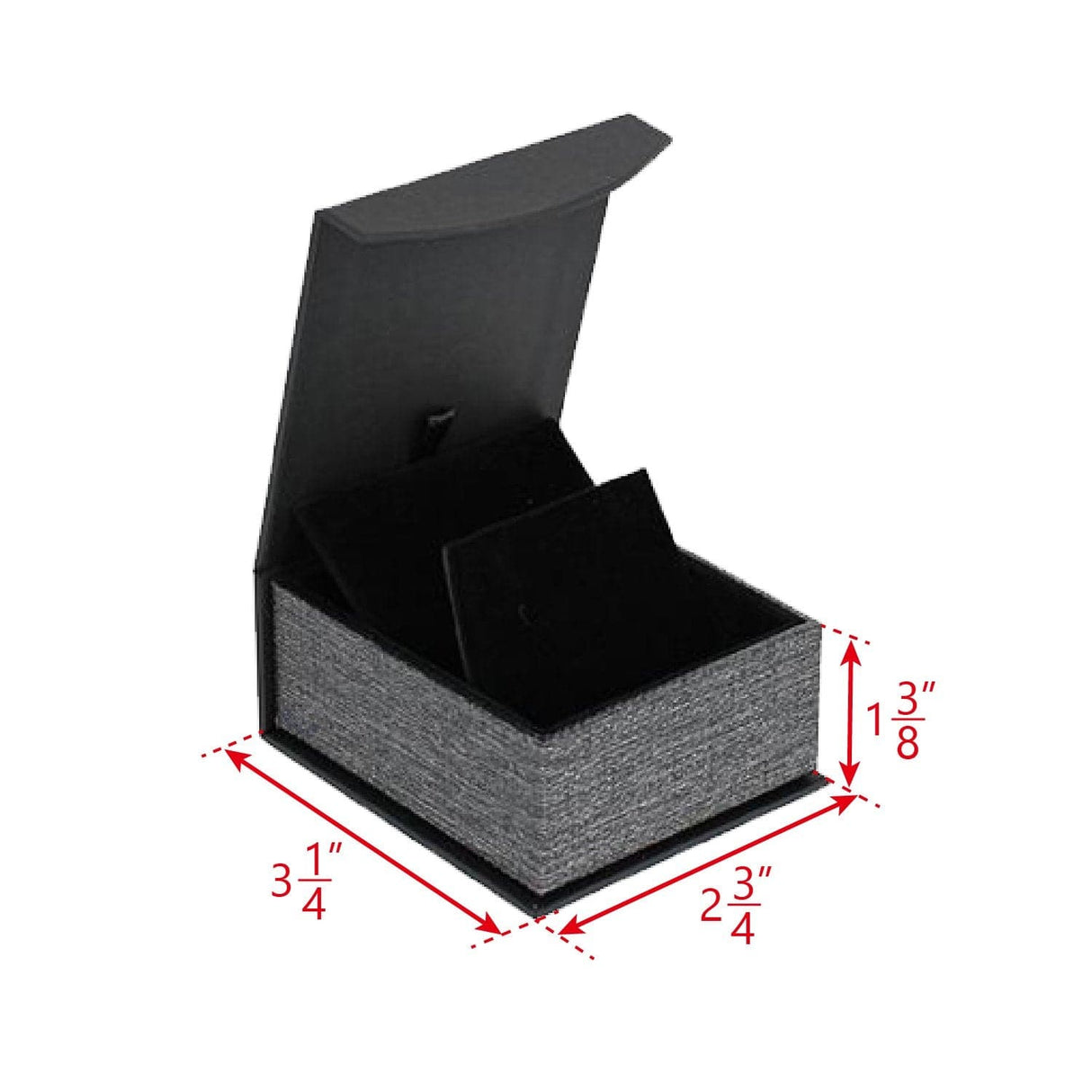#PME4-M23 Elegant Mesh Gray Magnetic Pendant/Earring Jewelry Boxes