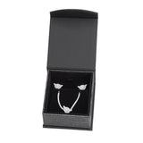 #PME4-M23 Elegant Mesh Gray Magnetic Pendant/Earring Jewelry Boxes