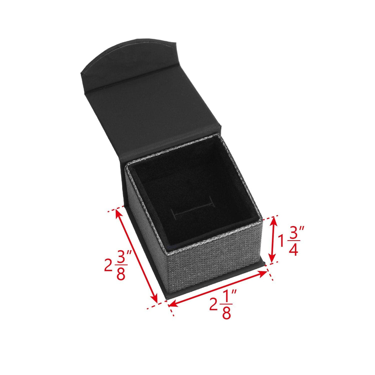 #PMR3-M23 Elegant Mesh Gray Magnetic Ring Boxes